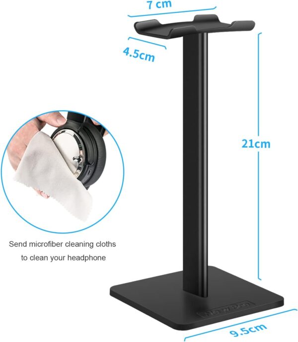 Headphone Stand Headset Holder Earphone Stand with Aluminum Supporting Bar