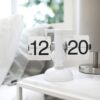 mooas Flip Desk Clock (Black), Retro Vintage Design Auto Flip Desk/Table Clock
