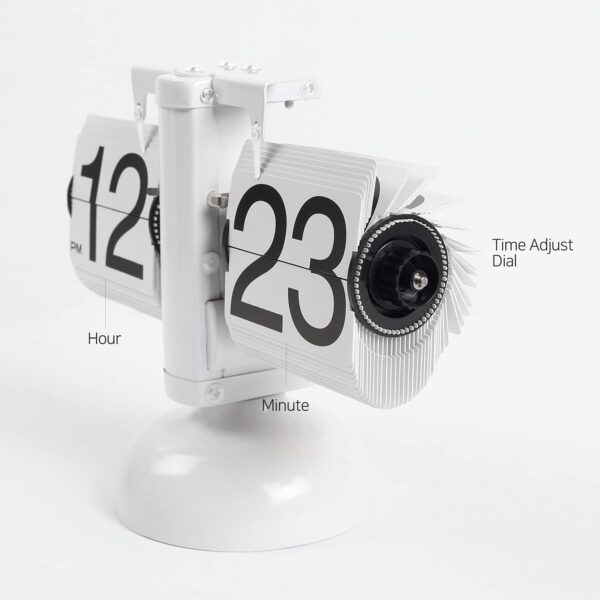 mooas Flip Desk Clock (Black), Retro Vintage Design Auto Flip Desk/Table Clock