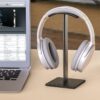 Headphone Stand Headset Holder Earphone Stand with Aluminum Supporting Bar