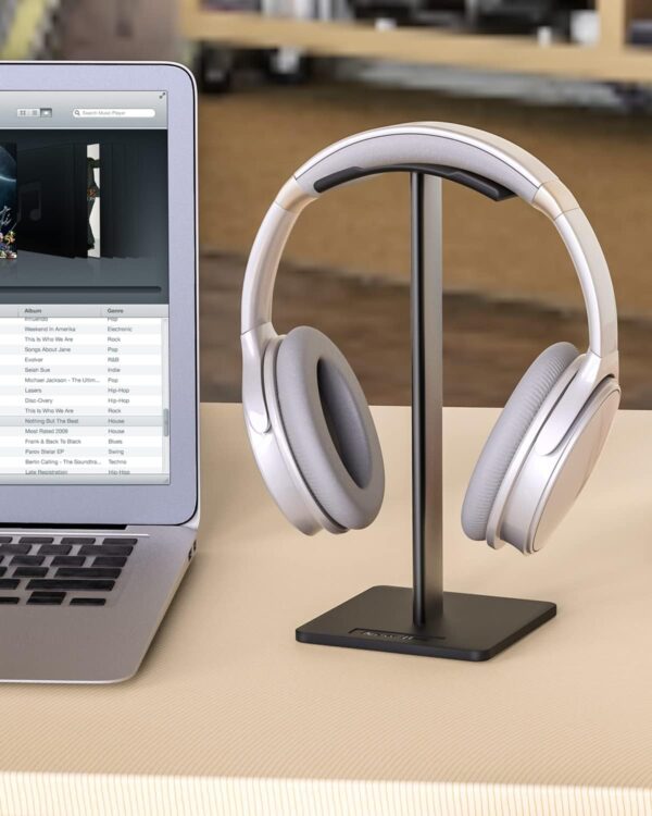 Headphone Stand Headset Holder Earphone Stand with Aluminum Supporting Bar